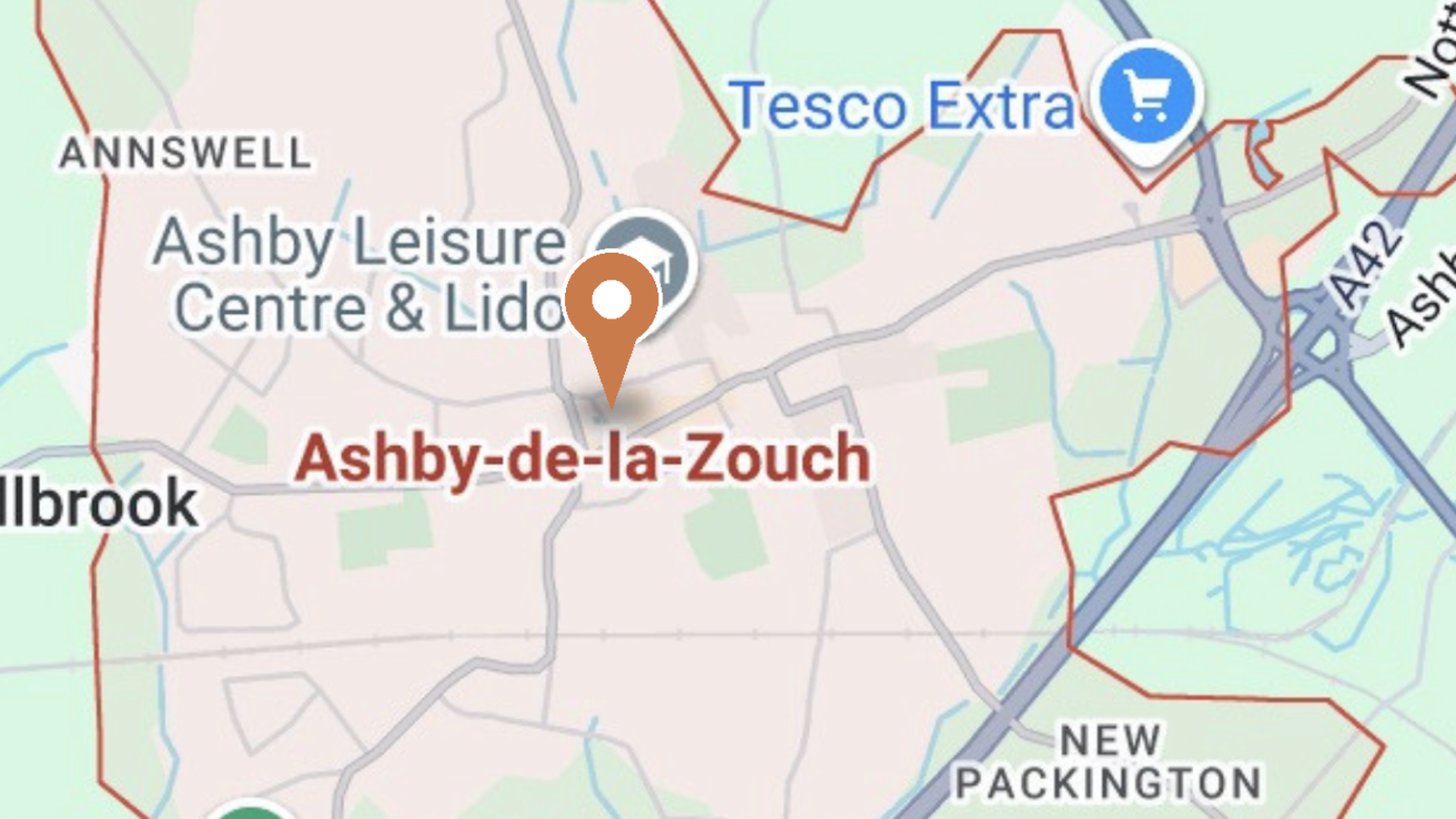 A location pin dropped on the map